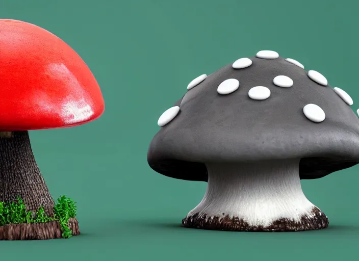 Prompt: a cute creature sitting next to a mushroom, sidefx houdini, vfx, mantra render