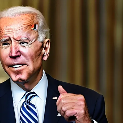 Image similar to Joe Biden with the body of a Bionicle