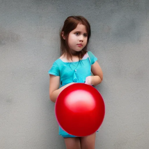 Prompt: girl waiting with balloon