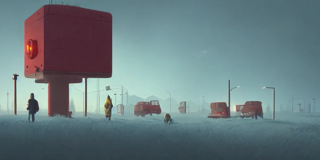 Image similar to digital painting by Simon Stalenhag