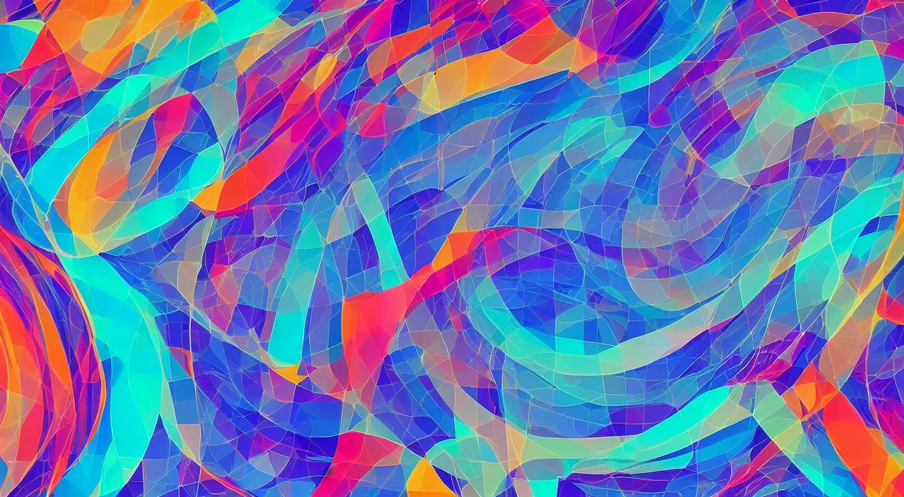 Prompt: A desktop wallpaper that visualizes AI, blend elements, stylistic, visualize, vivid colors, geometric but organic, iPhone wallpaper, Machine Learning, surrealism