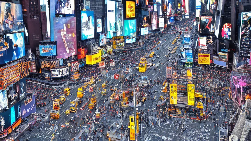 Prompt: a highly detailed, realistic photo of New York Time Square, the ground is completely filled with eggs, intricate, 8k highly professionally detailed, HDR