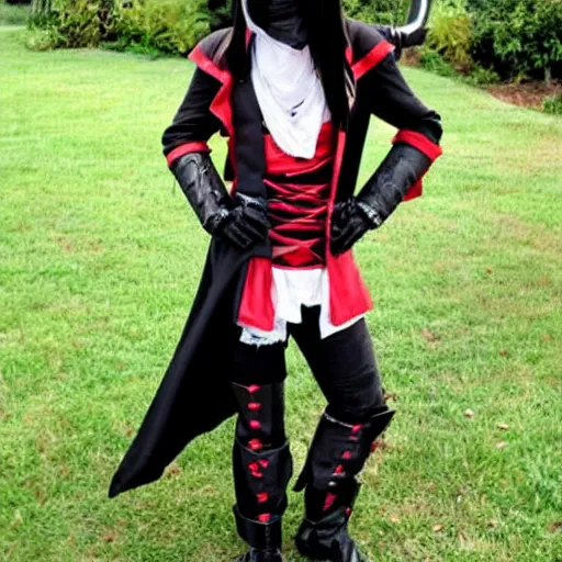 Image similar to Robot ninja pirate vampire cosplay