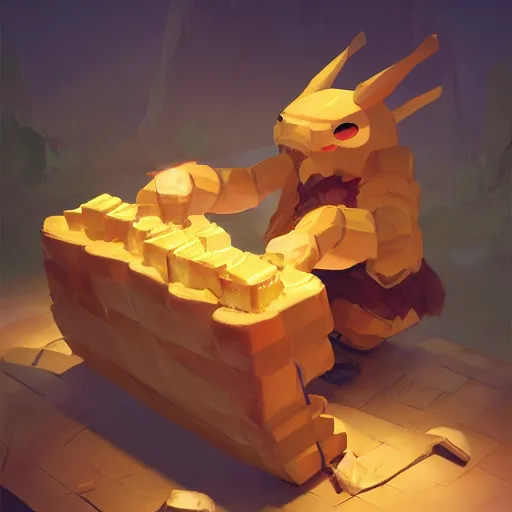 Image similar to portrait of viking toast, bread type pokemon, strong pixar wonder bread warrior, volumetric lighting, dynamic composition, art by sachin teng and sergey kolesov and ruan jia and heng z, scifi, fantasy, hyper detailed, ultra realistic, sharp focus, wildlife photography, national geographic, octane render, concept art