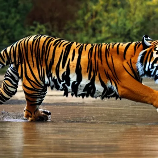 Image similar to a tiger and crocodile mutant