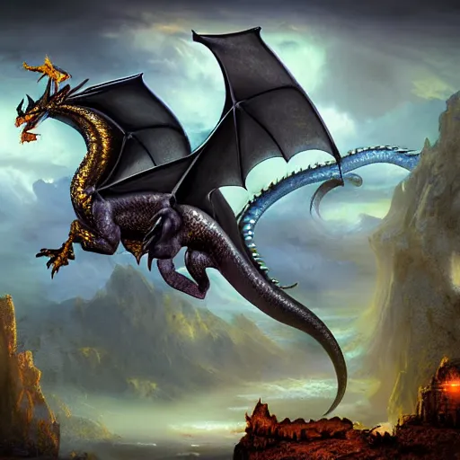 Prompt: Gem Dragon, matte painting