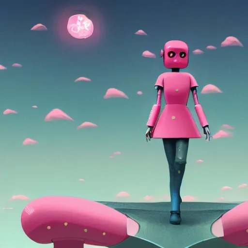 Prompt: a woman named yoshimi battles the pink robots, illustrated, detailed, 4 k
