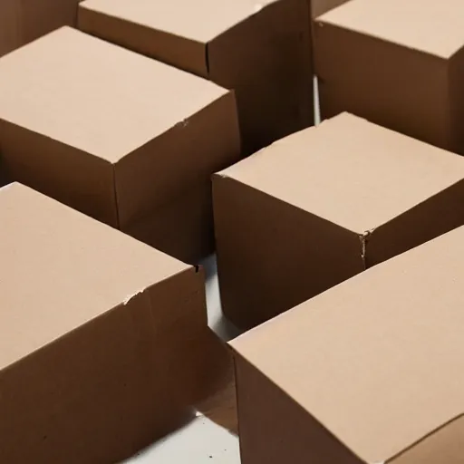 Image similar to broken and damaged cardboard box pulled apart, ripped, wrapped in fragile tape