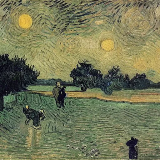 Prompt: the West Lake, rabbits, Vincent Van Gogh