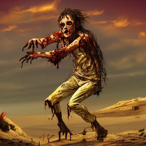 Image similar to zombie in a desert, Dramatic, Fantasy