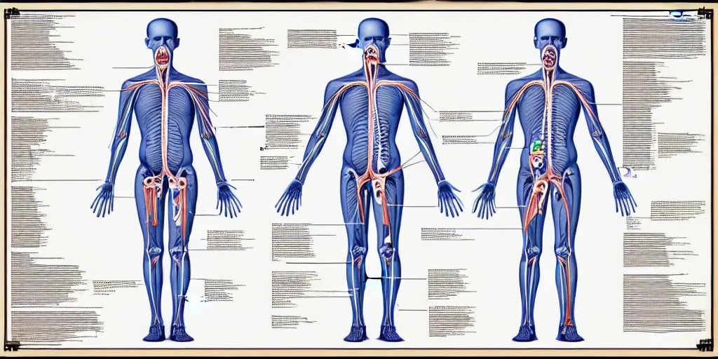 Image similar to technical diagram blueprint of anthropomorphic anatomical sip technician, performance enhanced salesman anatomy, snake oil sip tech technical blueprint plan