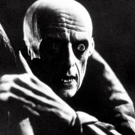 Prompt: Christopher Lloyd in Nosferatu (1922)