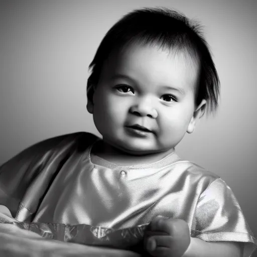 Image similar to Baby Steven Seagal, detailed, macro, studio light, backlit