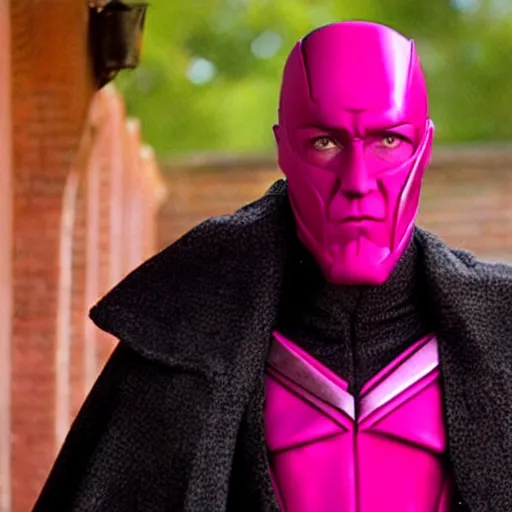 Prompt: Magneto with pink .