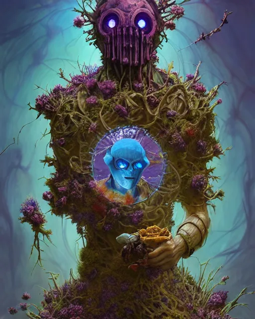 Image similar to the platonic ideal of flowers, rotting, insects and praying of cletus kasady carnage thanos davinci nazgul wild hunt doctor manhattan chtulu mandelbulb ponyo botw bioshock, d & d, fantasy, ego death, decay, dmt, psilocybin, concept art by randy vargas and greg rutkowski and ruan jia