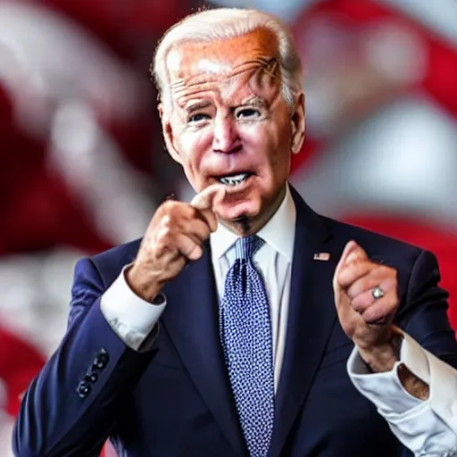 Image similar to Joe Biden commanding the Chaos Hordes to unleash otherwordly horrors