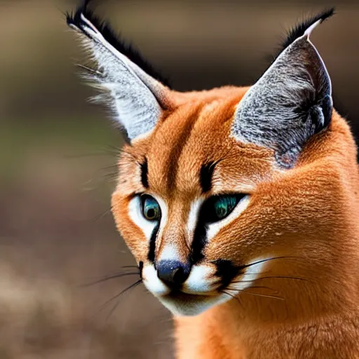 Image similar to high quality closeup shot of a caracal