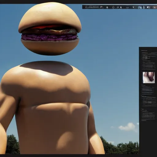 Prompt: humanburger, 8k ultra realistic, award winning, unreal engine 5, masterpiece commerical, advertisement