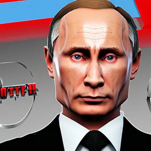 Image similar to vladimir putin as fortnite character, gameplay screenshot