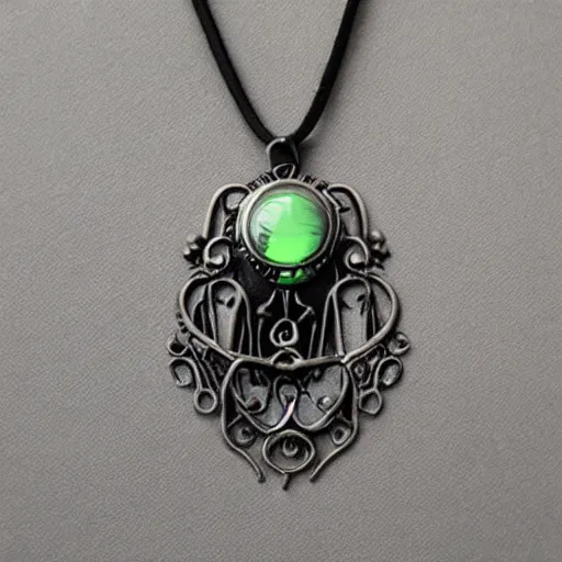 Image similar to artnouveau alien creepy necklace