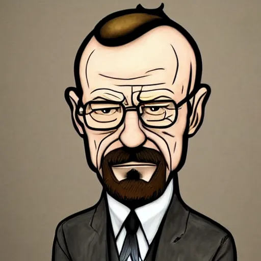 Prompt: ultra realistic portrait painting of walter white in don't starve, art by matt groening, 4 k, ultra realistic, highly detailed, epic lighting