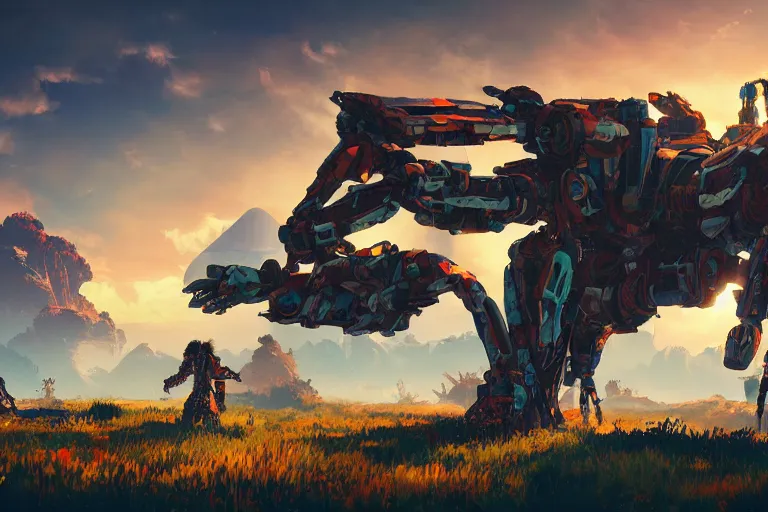 Image similar to sunwing machine mecanical creature robot of horizon forbidden west horizon zero dawn radiating a glowing aura global illumination ray tracing hdr fanart arstation by ian pesty and alena aenami artworks in 4 k