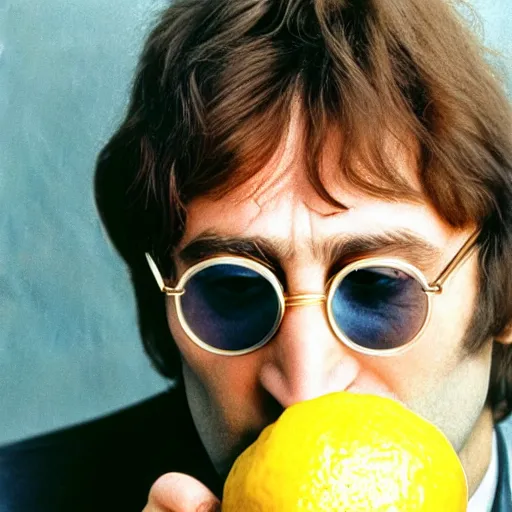 Image similar to john lennon, lemon