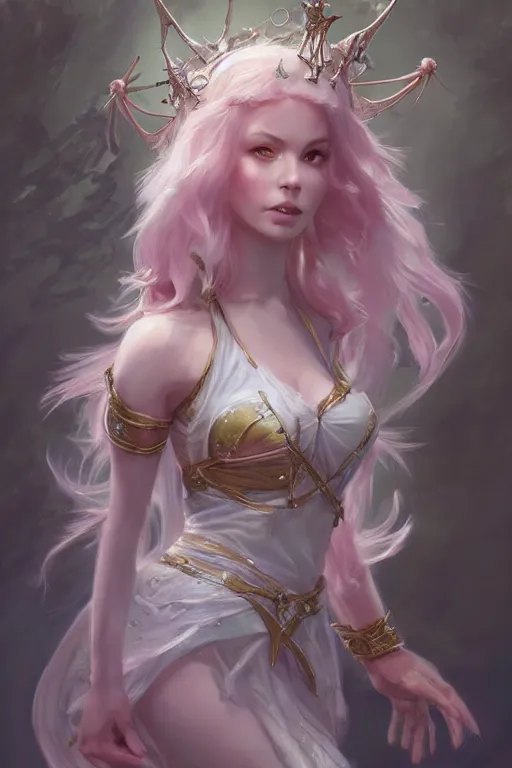 Image similar to fairy princess, highly detailed, d & d, fantasy, highly detailed, digital painting, trending on artstation, concept art, sharp focus, illustration, art by artgerm and greg rutkowski and fuji choko and viktoria gavrilenko and hoang lap