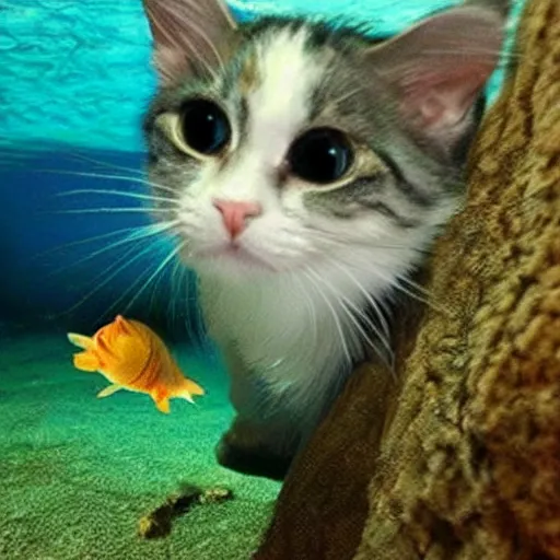 Image similar to underwater no one can hear you meow