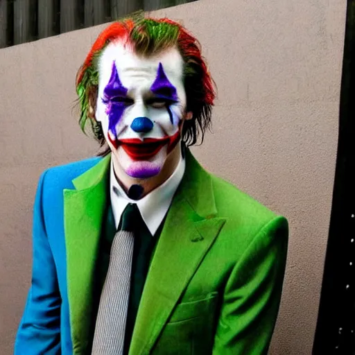 Image similar to Keanu reeves in clown Face paint inspired by the Joker