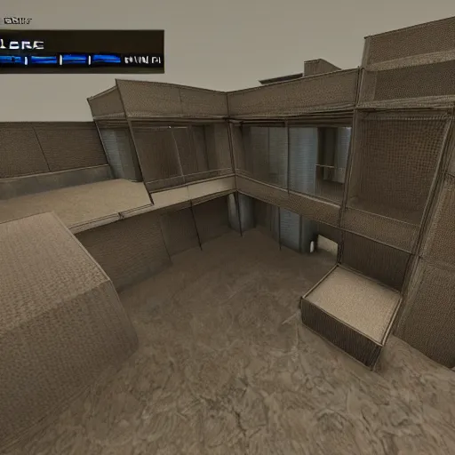 Image similar to a professional 3 d wireframe of a counter strike level