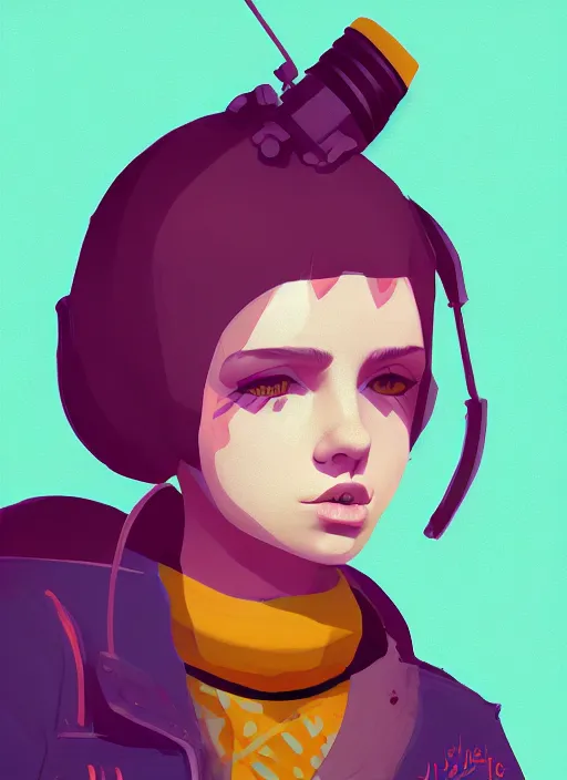 Image similar to a portrait of a pretty sewer punk young lady by james gilleard