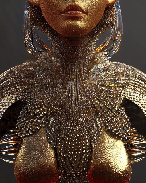 Image similar to a highly detailed metahuman 4 k close up render of an alien goddess bella hadid monument techno in iris van herpen dress schiaparelli in diamonds crystals swarovski and jewelry iridescent in style of alphonse mucha gustav klimt trending on artstation made in unreal engine 4