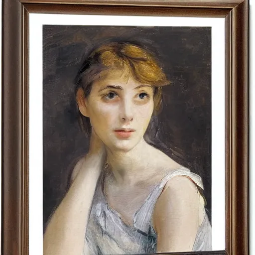 Image similar to photo of young woman by max liebermann