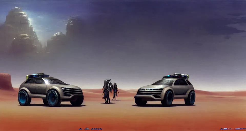 Prompt: cyberpunk touareg, by ruan jia, weldon casey, ralph mcquarrie. smooth gradients, transparent inflatable structures in akakus desert.