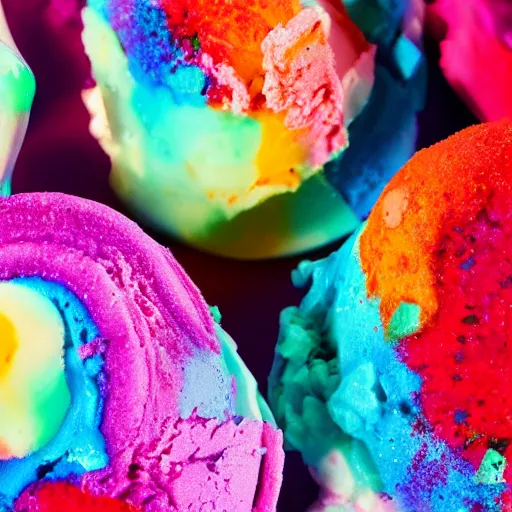 Prompt: colorful crystal icecream, very detailed, food photography, 4 k