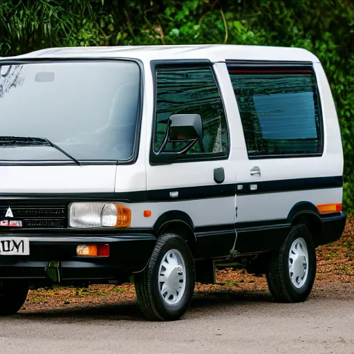 Image similar to 1990 Mitsubishi Delica L300, (Sony a7R IV, symmetric balance, polarizing filter, Photolab, Lightroom, 4K, Dolby Vision, Photography Award)