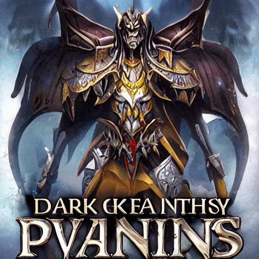 Image similar to dark fantasy, paladins fighting the great Evil