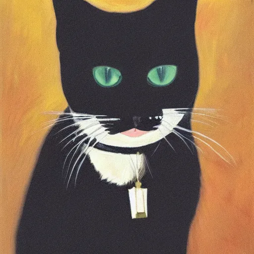 Prompt: a portrait of a very intelligent cat