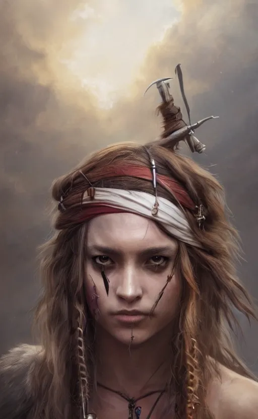 Image similar to a girl from final fantasy live action, jack sparrow, evocative, mystical night, very very very very detailed, award winning, masterpiece digital painting by greg rutkowski, alex grey, artstation, 4 k wallpaper