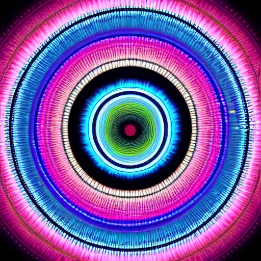 Image similar to psychedelic digital art of a hypnotist swinging a watch back and forth