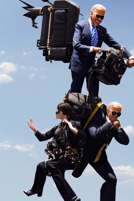 Image similar to joe biden flying with jet pack, high resolution, photorealistic, cinematic, smooth, 4 k, aesthetic lighting, baroque object, sharp focus, hyperdetailed, featured face details, tumblr trending, with small object details, winning pullitzer award photo by : canon eos 5 d mark iv, by karah mew and adnan abidi and jodie bateman