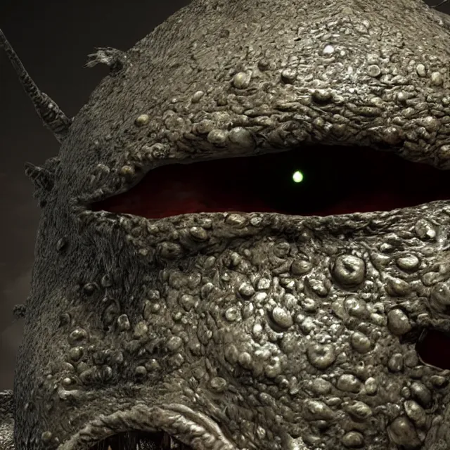 Image similar to eye monster, monster made of eyes as a boss in dark souls, dark cinematic, volumetric, realistic, cinematic lighting, ray tracing, unreal engine 5, unreal engine render, octane render, hyper realistic, photo, 8 k