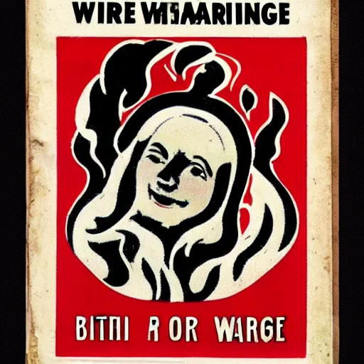 Image similar to vintage fire warning label