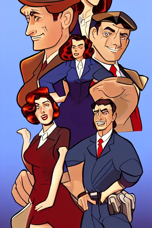 Image similar to Agent carter high quality digital painting in the style of Don Bluth