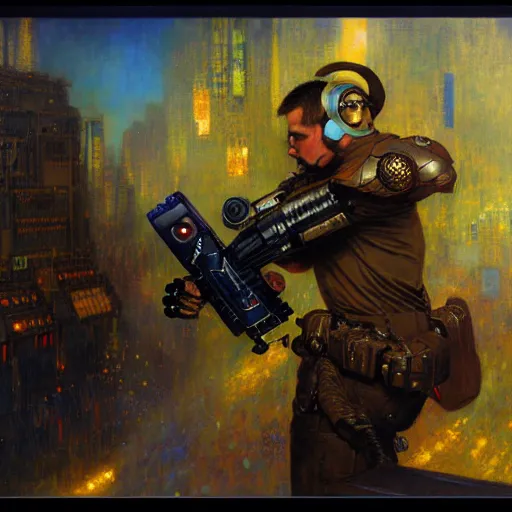 Prompt: portrait of a male cyber bulldog holding a laser gun. shadowrun furaffiniy cyberpunk fantasy highly detailed painting by gaston bussiere craig mullins jc leyendecker gustav klimt artgerm greg rutkowski john berkey, bergey, craig mullins, ruan jia, raymond swanland, jeremy mann, tom lovell, alex malveda