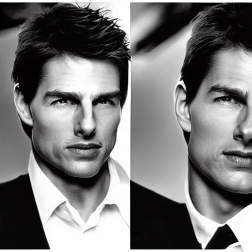 Prompt: A photo of young Tom Cruise, head shoot, promo shot, highly detailed, sharp focus, kodak film, studio lighting