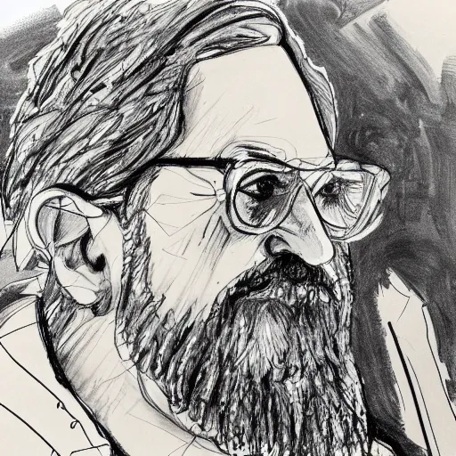 Image similar to a realistic yet scraggly portrait sketch of the side profile of a stern and sophisticated the big lebowski, trending on artstation, intricate details, in the style of frank auerbach, in the style of sergio aragones, in the style of martin ansin, in the style of david aja, in the style of mattias adolfsson