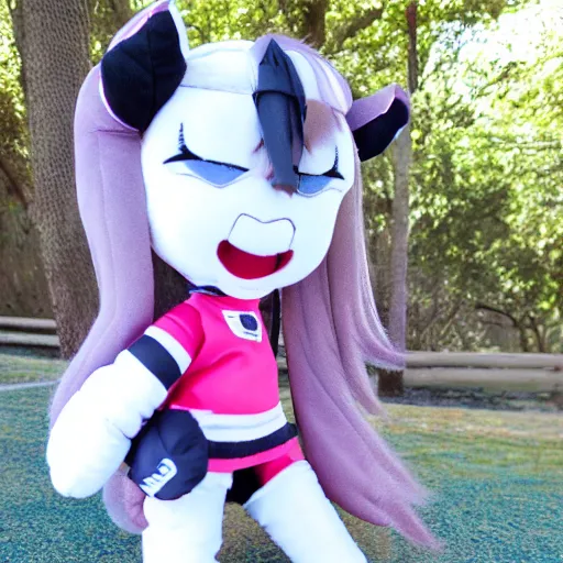 Image similar to cute fumo plush of an adorable horsegirl who runs half a marathon every day, athletic, vray