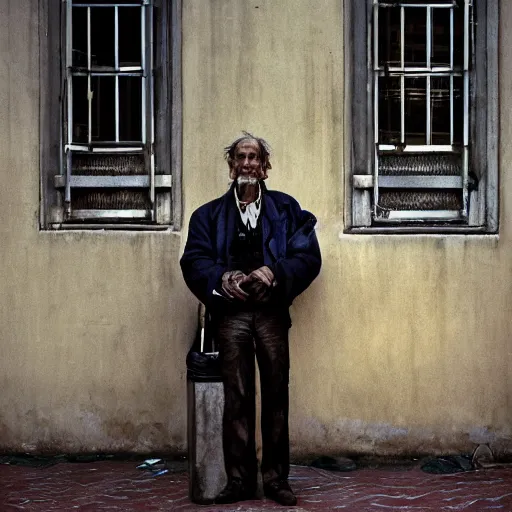 Image similar to portrait of a homeless billionaire, by Steve McCurry, clean, detailed, award winning